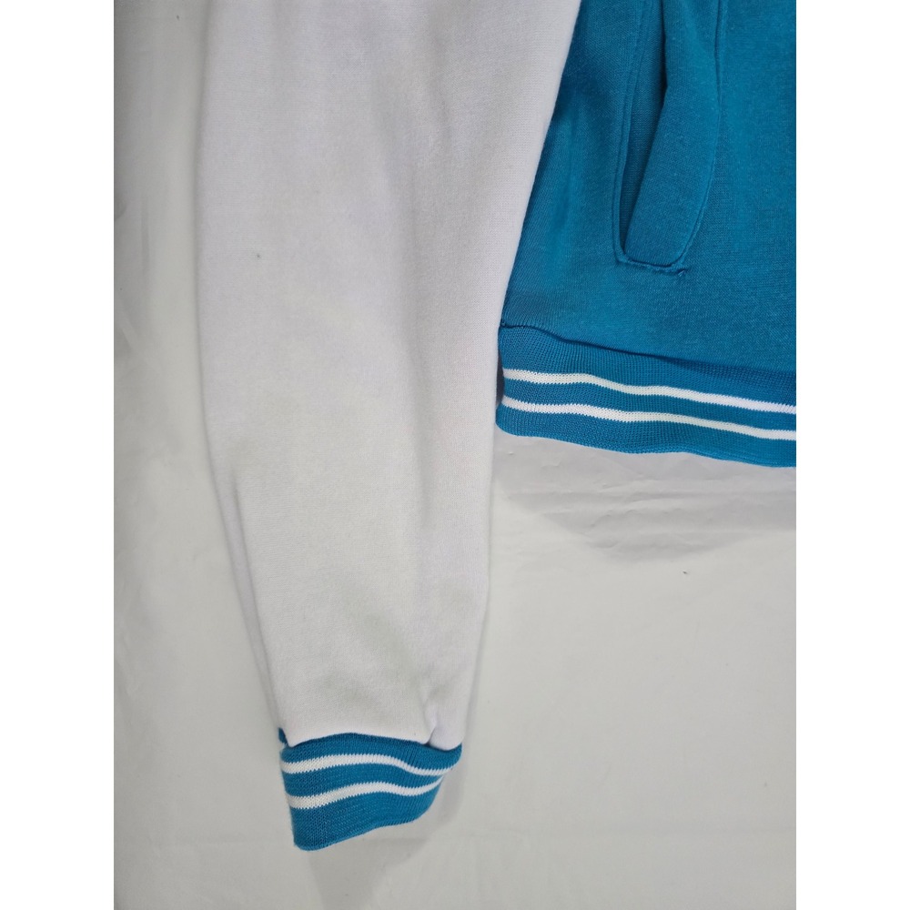New Look Brooklyn Sport Team Varsity Bomber Jacket Teal Blue White Size M - Picture 4 of 16